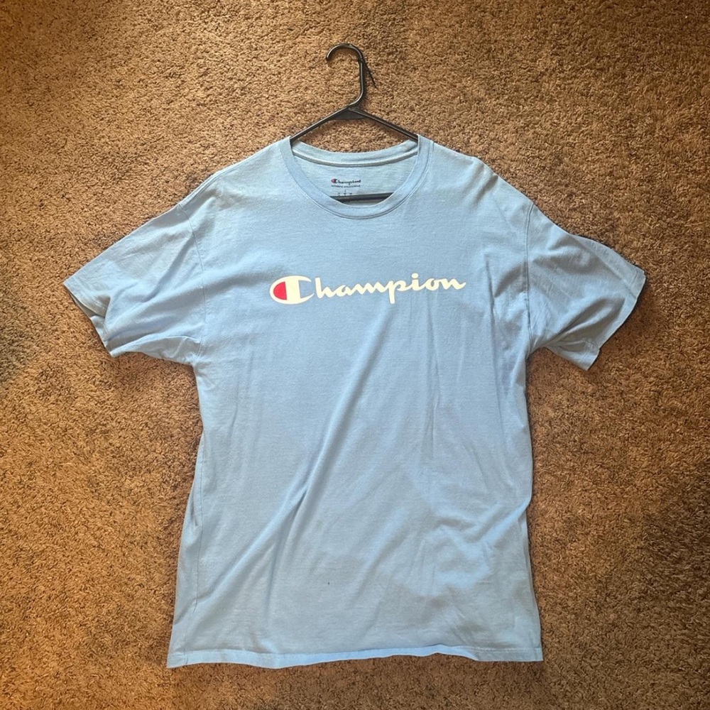 Champion Men's Sky Blue Logo Tee